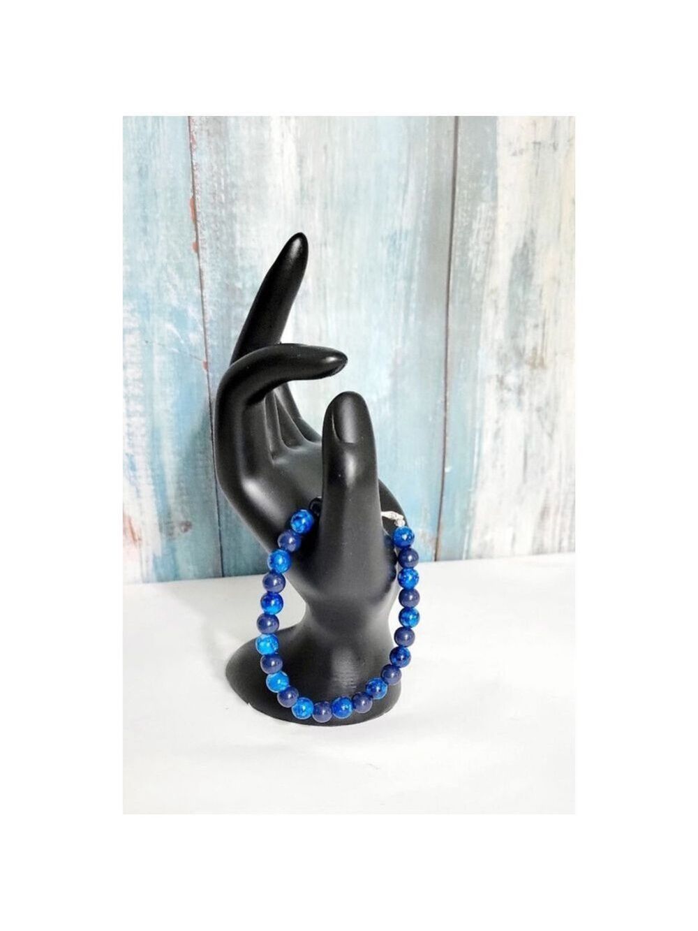 Hand Crafted Acrylic Glass Beaded Bracelet 7.5 Inch